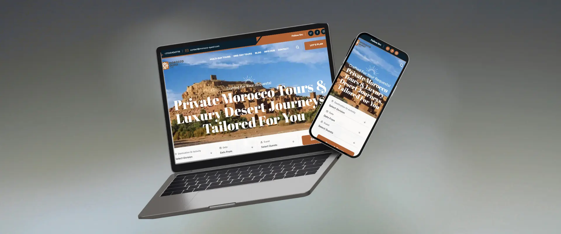 Site web agence de voyage Morocco Quest design UX/UI