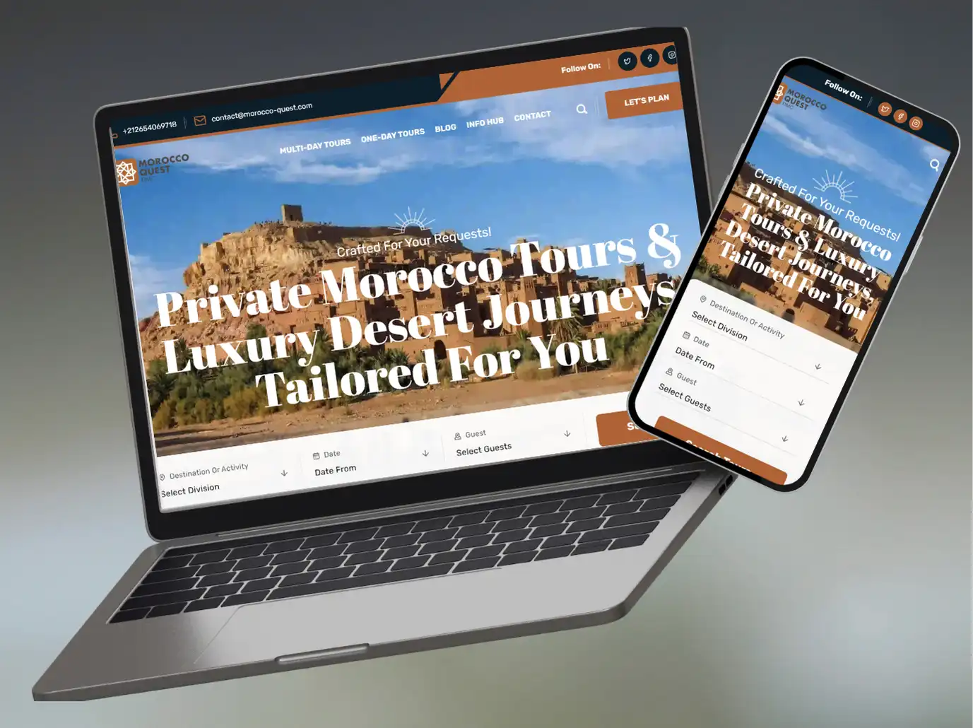 Site web agence de voyage Morocco Quest design UX/UI